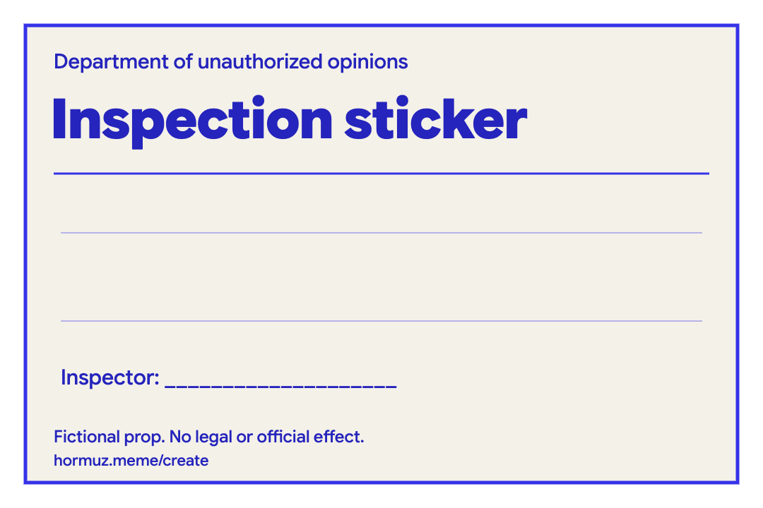 Inspection sticker — Miff creator asset
